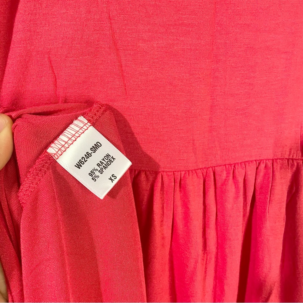 Loveappella v-neck jersey stretch orange maxi sleeveless dress Size XS pullover - Picture 9 of 9